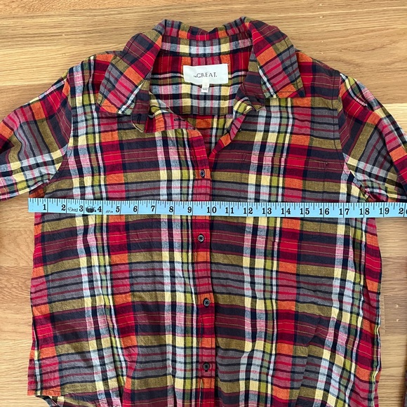 THE GREAT. The Cottage Plaid Button Down Shirt Size 1, Small - Picture 8 of 10